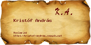 Kristóf András névjegykártya