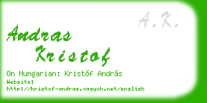 andras kristof business card