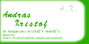 andras kristof business card